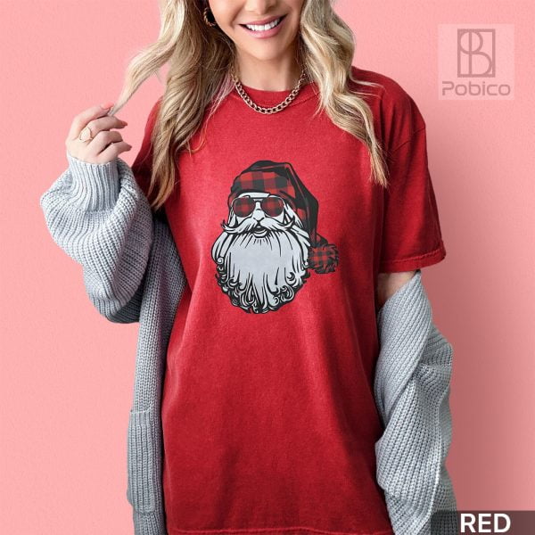 Cool-Santa-Christmas-Shirt,-Buffalo-Plaid-Christmas-Shirt-2