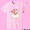 Cute-Pink-Santa-Christmas-Shirt,-Vintage-Christmas-Holiday-Shirt-1