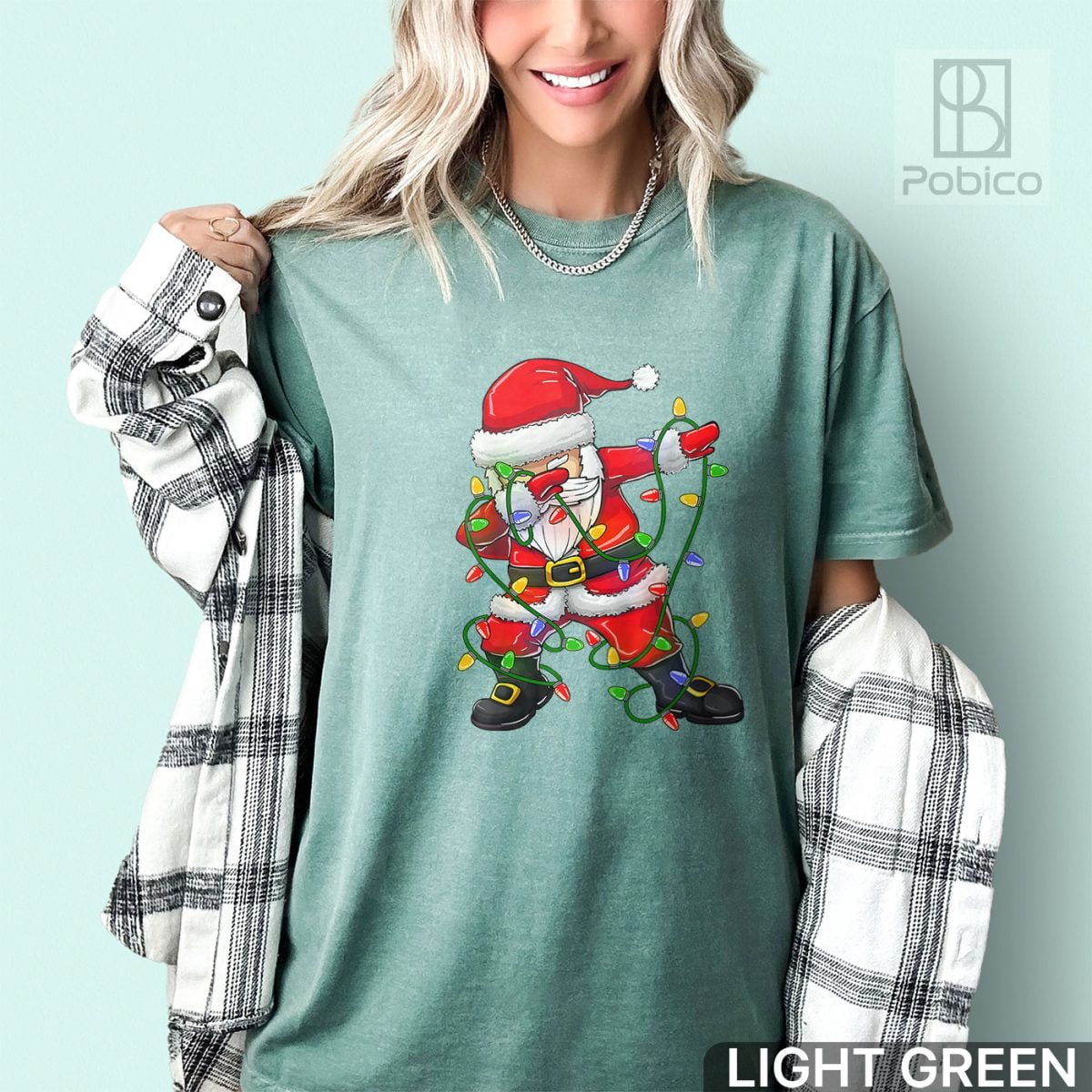 Dabbing-Santa-Christmas-Shirt,-Christmas-Tree-Lights-Shirt-2