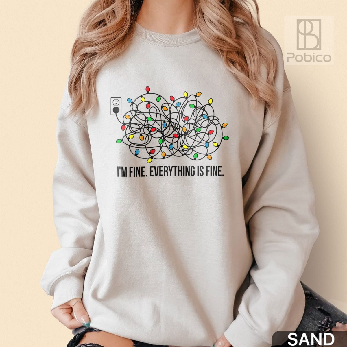 Everything-Is-Fine-Christmas-Shirt,-Christmas-Lights-Shirt-4