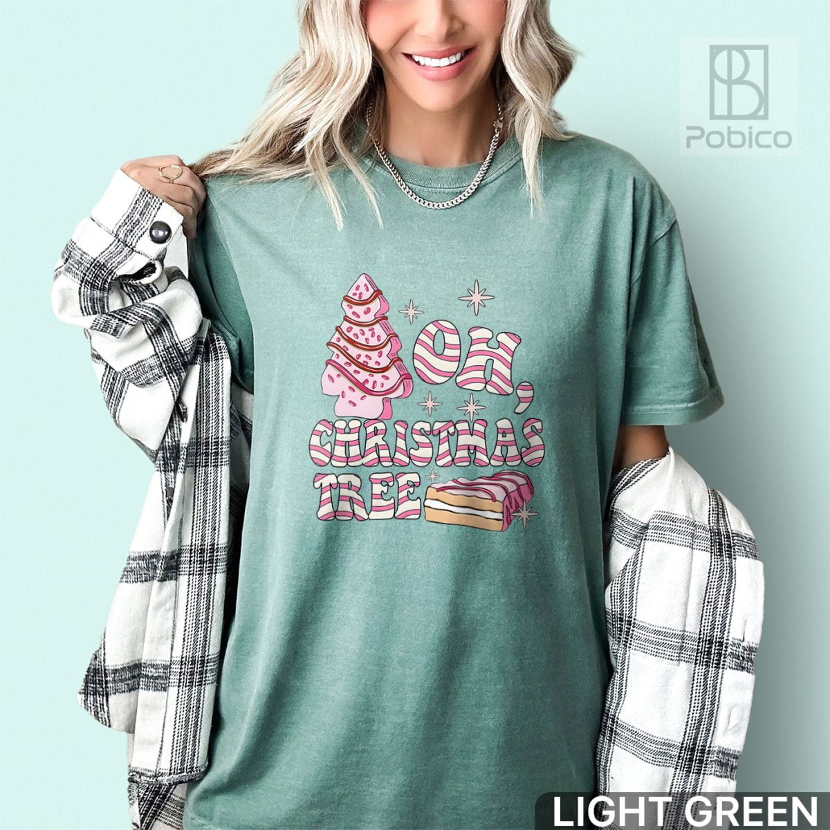 Oh-Christmas-Tree-Shirt,-Pink-Tree-&-Cake-Christmas-Shirt-3